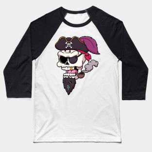 Pirate Captain Skull Baseball T-Shirt